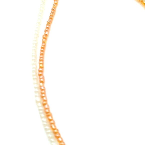 Kenneth Cole Flower Necklace Crystal & Enamel Swirl Pendant Beaded Chain - Picture 3 of 11